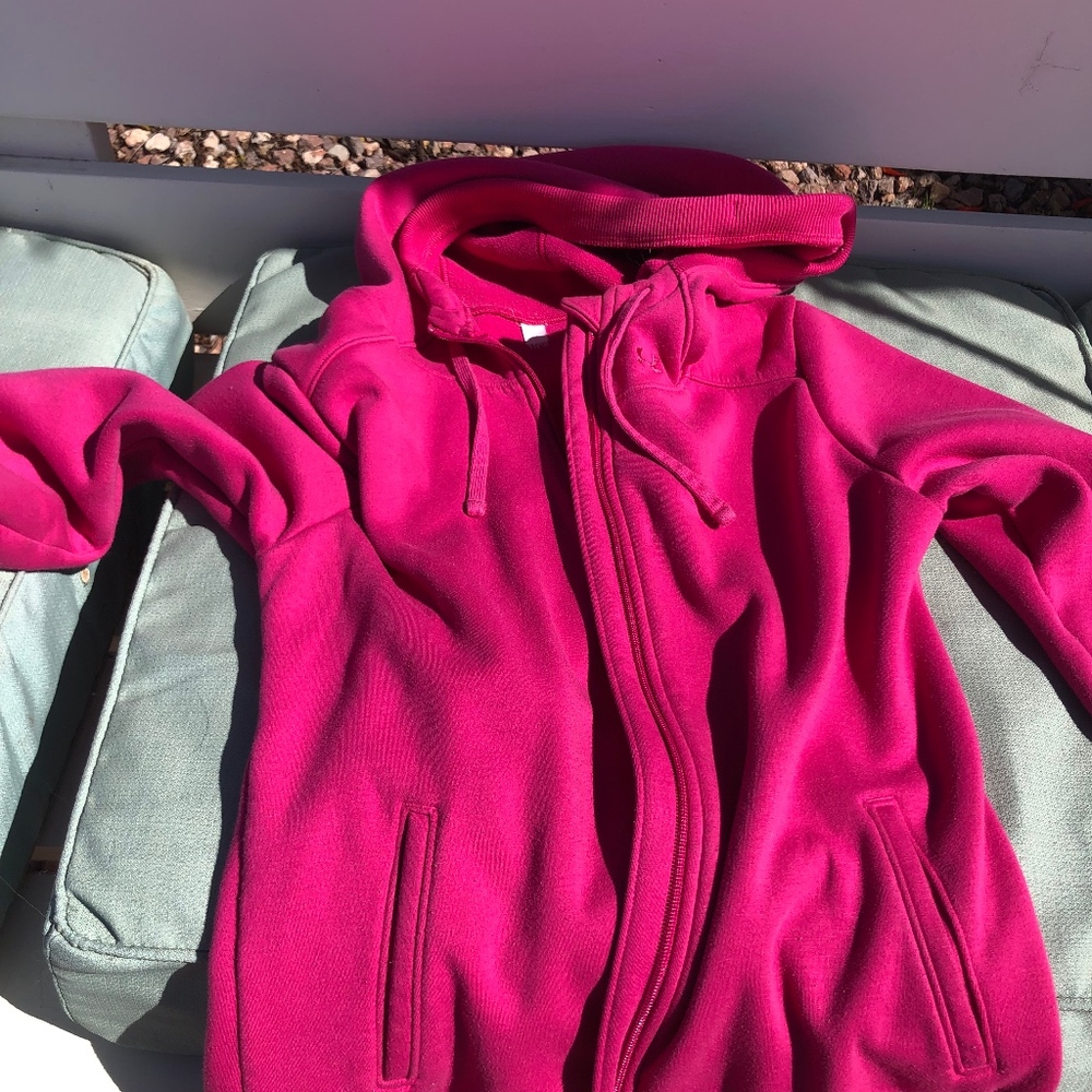 Pink Under Armour hoodie, size medium